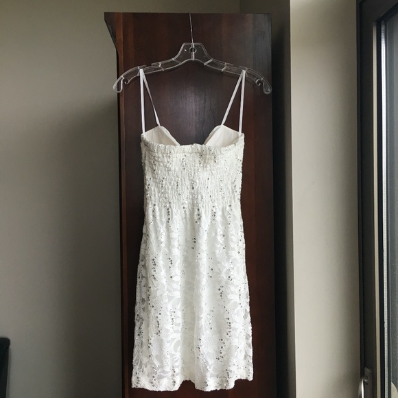 White Mini Strapless Dress - Picture 3 of 3
